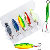 Hexagon Flash Bucktail Spoon Fishing Lures